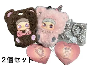 Maymei 키링 곰 핑크 고양이 2개 세트 I Love You