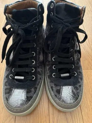 JIMMY CHOO 레오파드 무늬 하이컷 스니커즈