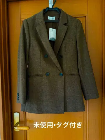 PLST 브라운 더블 브레스트 자켓