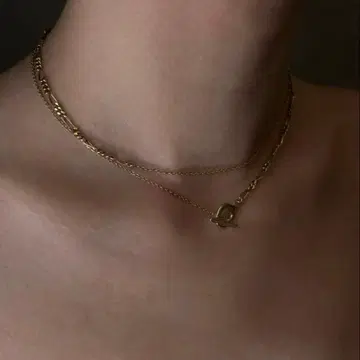 GAGAN pyaar 더블 목걸이 골드