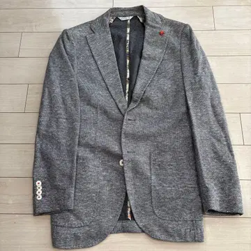 MANUEL RITZ 헤링본 테일러드 자켓 그레이