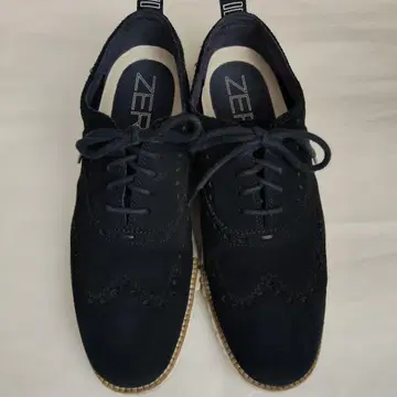 ZEROS 네이비 스웨이드 레이스업 슈즈