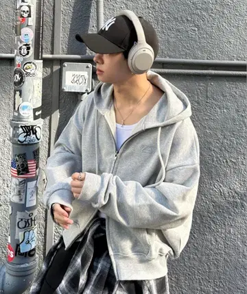 ADAMASTE 더블 지퍼 후드티 후디