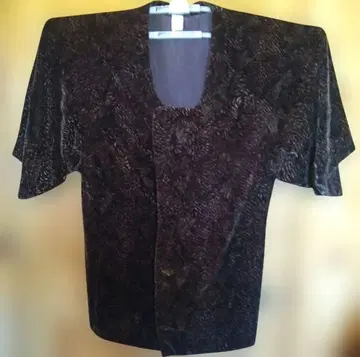 [ 거의 미사용 ] 일본 의류 코트 짙은 갈색 벨벳