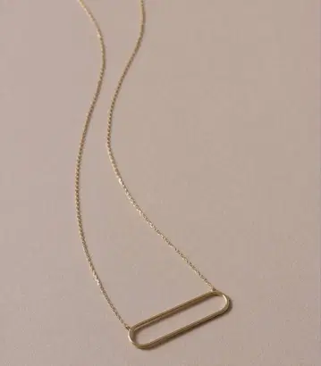 Lilas 타원 라인 모티브 목걸이 K10