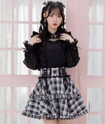 ROJITA 로지타 레이스업 프릴 플레어 스커트