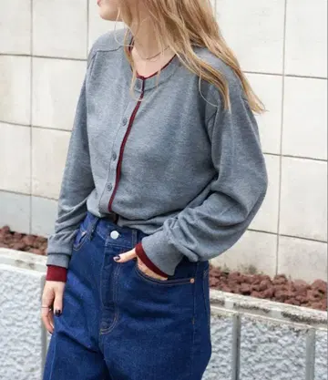 전후 2WAY 더블 칼라 트림 가디건