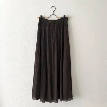 [ 나노 유니버스 ] 19SS 시폰 와셔 플리츠 스커트 초코 브라운