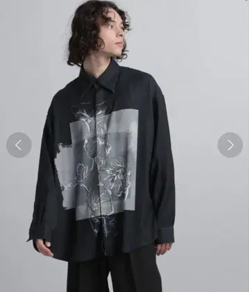 HARE 아트 콜라주 플라워 셔츠