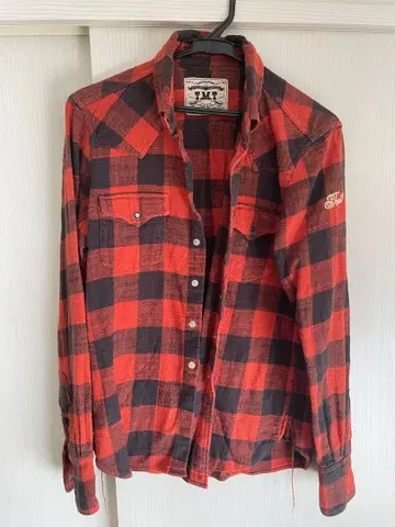 T.M.T 빨검 체크 플란넬 셔츠