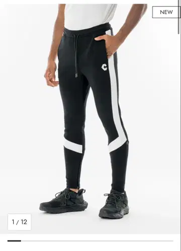 신상 Kronos 블랙 조거 팬츠 사이드 스트라이프