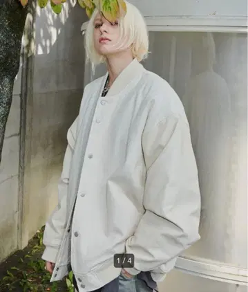 AIVER/ 화이트 바시티 자켓 일본풍 패턴