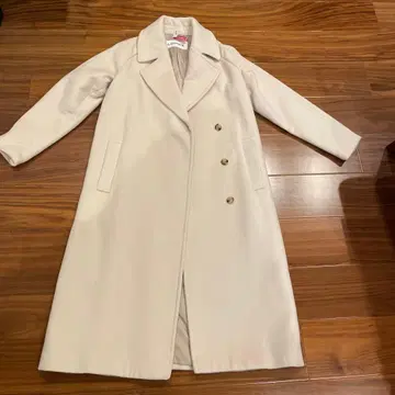 LOUNIE 아이보리 더블 브레스트 롱 코트