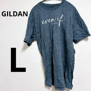 [ L ] GILDAN 다크 그레이 T셔츠 even if 반팔