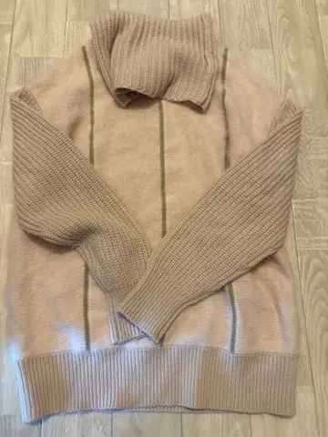 snidel 핑크 베이지 스트라이프 니트 M