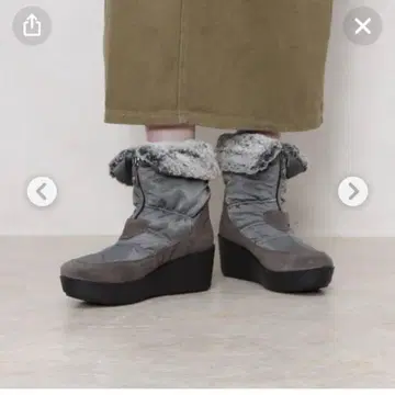 IMAC 퍼 미들 부츠 (그레이)