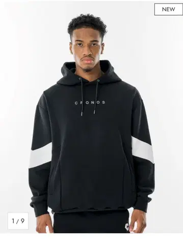 신상 블랙 후드 부착 후드티 화이트 스트라이프