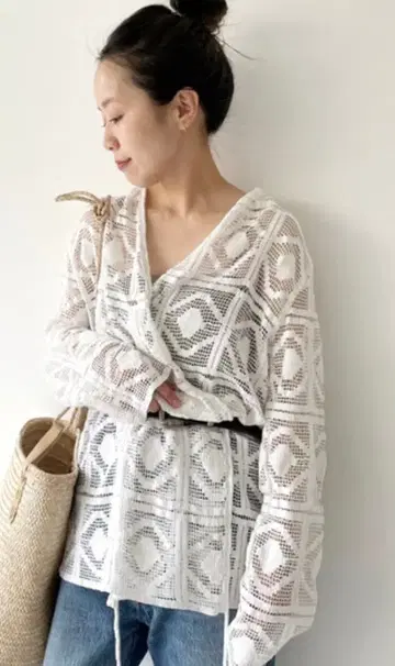 R'IAM Plage 레이스 자켓 화이트 36