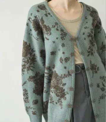 idem flower china 가디건/꽃무늬 자카드 가디건