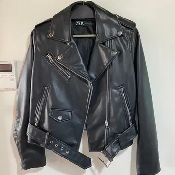ZARA 인조 가죽 라이더 자켓