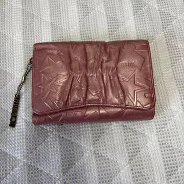 별 패턴 핑크 접이식 지갑 비바 유