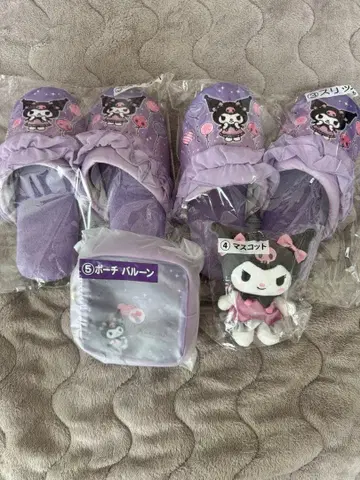쿠로미 파우치 마스코트 슬리퍼 세트