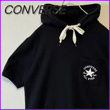 [ 고품질 ] CONVERSE 컨버스 포켓 로고 반팔 풀오버 후드티