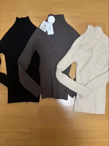 UR items 긴팔 리브 니트 3색 세트