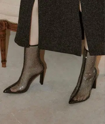 eimy istoire 숏 글리터 메쉬 부츠 블랙 M