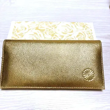 [ 새상품 미사용 ] 황궁 국화 문양 장지갑 골드