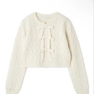 CELFORD 셀포드 리본 모티브 케이블 니트 풀오버 아이보리 38