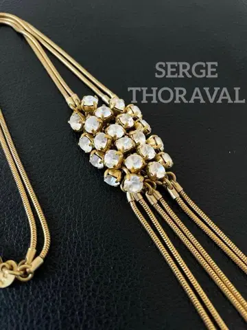 새상품급 세르주 트라발 Maille 짜임 목걸이 골드 컬러