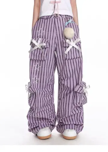 jikoo stripe star cargo pants