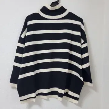 슈가 로즈 보더 터틀넥 니트