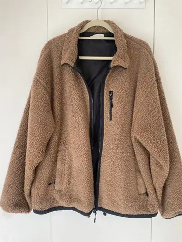 베이지 플리스 자켓 집업