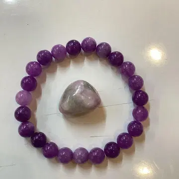 자수정 비즈 팔찌 보라색 프리 사이즈