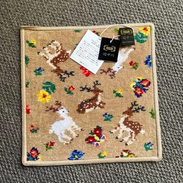 [미사용 새상품] 페이러 유나카가와 콜라보 손수건 베이지 하이디