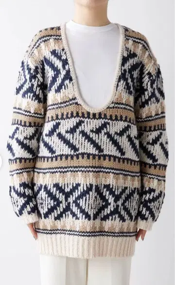 Whim Gazette THE PAUSE 자카드 U넥 풀오버