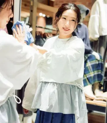 니코앤드 be with M 미사요 후리도키 풀오버 그레이