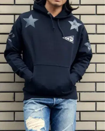 73r 7 THREE 후드티 블랙 L