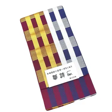 팝한 색감의 하카타 오리 반폭 오비 미사용품