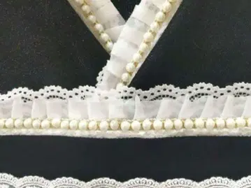 오비 장식 천 오비 장식 *.화이트 레이스 화이트 프릴 펄 2way