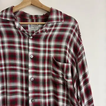 40s ~ 50s Towncraft 옴브레 체크 레이온 셔츠
