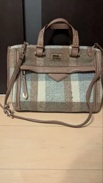 사만사 베가 포켓 토트 숄더백 핸드백 체크 브라운