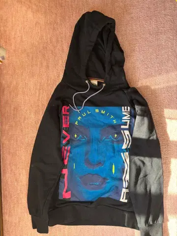 폴스미스 일본제 빅 페이스 프린트 자수 후드티