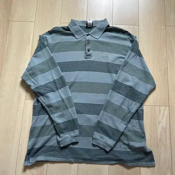 patagonia 남성용 L 피케 셔츠 그레이/스트라이프