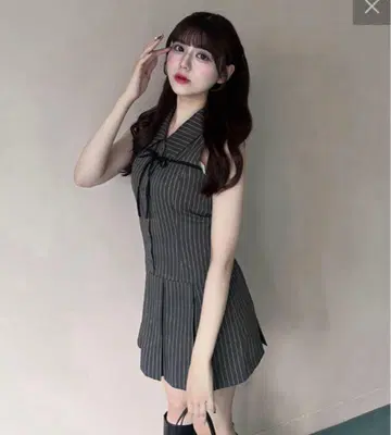 OLIVE des OLIVE 슬리브리스 셔츠 미니 원피스