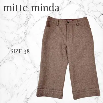 민티미유다 일본제 울 혼방 캐주얼 무지 하프 팬츠 M 고품질