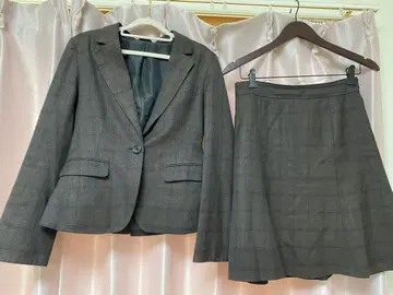 아오야마 N 라인 프레셔스 여성용 브라운 체크 정장 스커트 9호 새상품급