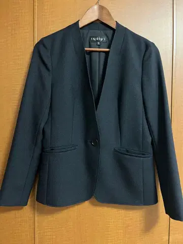 INDIVI 노카라 자켓 안감 있음 블랙 36